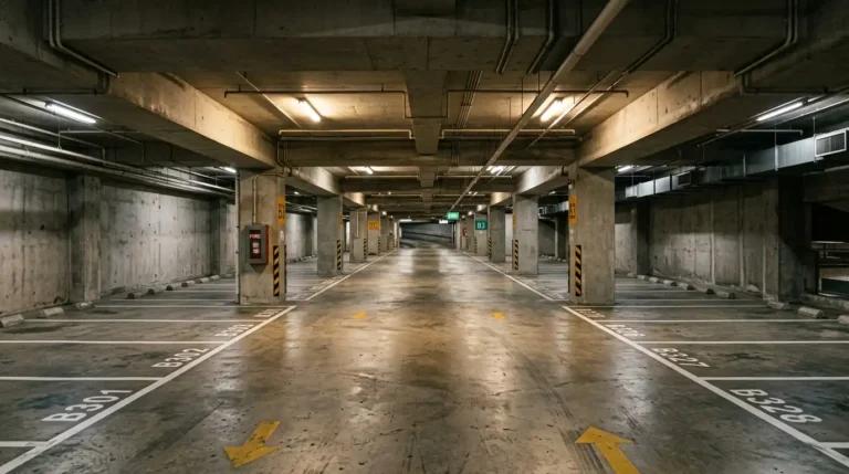 Imagen que muestra un aparcamiento de un parking bajo los salarios del nuevo convenio colectivo