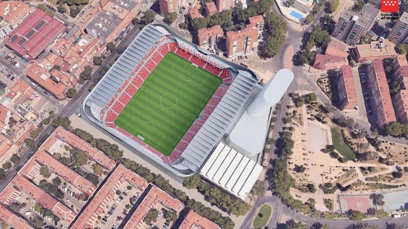 El nuevo estadio de Vallecas tendrá 18.500 asientos y un lavado de cara total por 60 millones Imagen que muestra el mapa del nuevo estadio de Vallecas tras su reforma. vista cenital