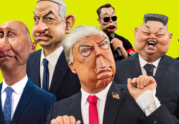 Imagen del cartel de la nueva temporada de Spitting Image que se emite en Filmin