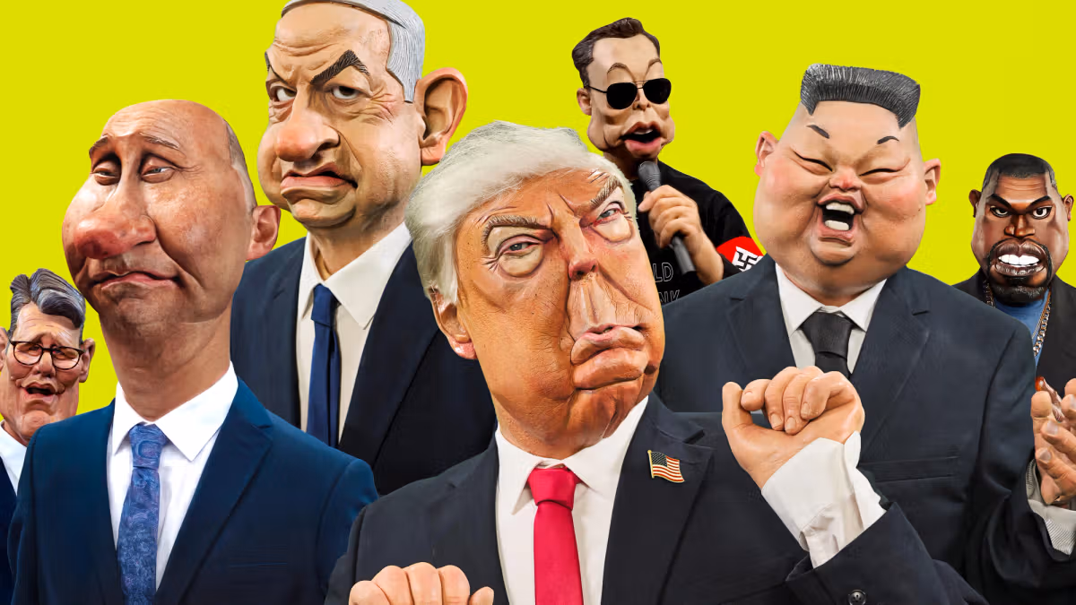 Imagen del cartel de la nueva temporada de Spitting Image que se emite en Filmin