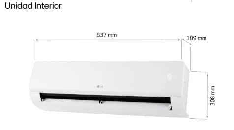 Las mejores ofertas en aire acondicionado para adelantarte a las olas de calor Imagen que muestra las medidas del aire acondicionado LG REPLACE12Z.SET Blanco