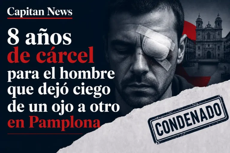 Imagen que muestra el titular de la condena de 8 años a un hombre por propinar un puñetazo a otro en Pamplona
