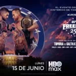 Imagen que muestra el cartel de la UFC 250 que emitirá HBO Max en exclusiva sobre el combate de Ilia Topuria