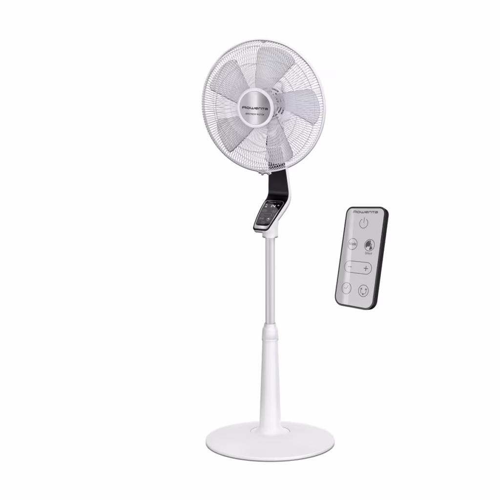 El invento sin aspas que baja la temperatura de tu habitación en silencio Imagen que muestra el ventilador Rowenta Turbo Silence Extreme con aspas y tecnología en El Corte Inglés