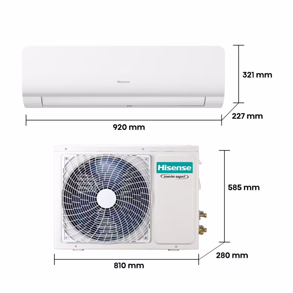 Las mejores ofertas en aire acondicionado para adelantarte a las olas de calor Imagen de las medidas del aire acondicionado Hisense KC50XS1G Blanco