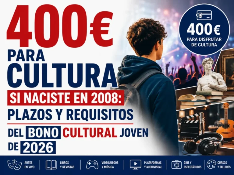 Imagen que muestra la cuantía del bono cultural joven de 2026