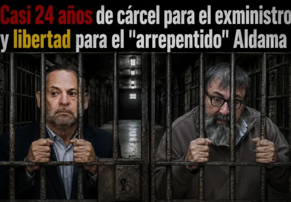 Imagen que muestra el titular sobre las condenas del caso mascarillas