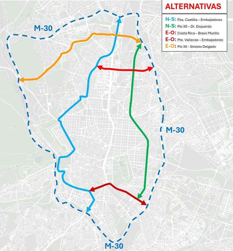 Los mapas de los cortes de tráfico en Madrid por la visita del Papa León XIV Alternativas para el tráfico en Madrid durante la visita del Papa León XIV