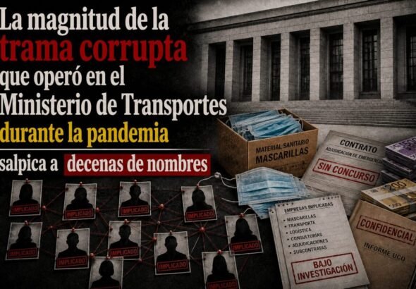 Imagen que muestra un titular sobre el caso mascarillas