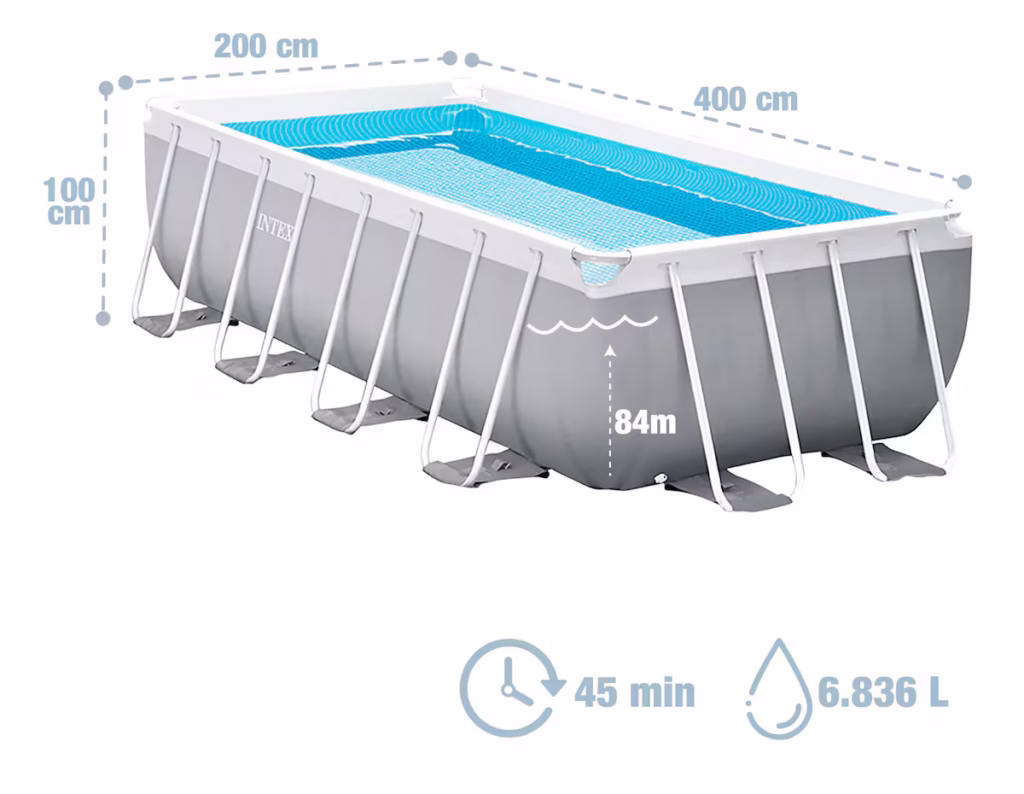 Las mejores piscinas desmontables para montar hoy mismo están rebajadas La piscina Intex Prism Frame de 400 x 200 x 100 cm en venta en El Corte Inglés