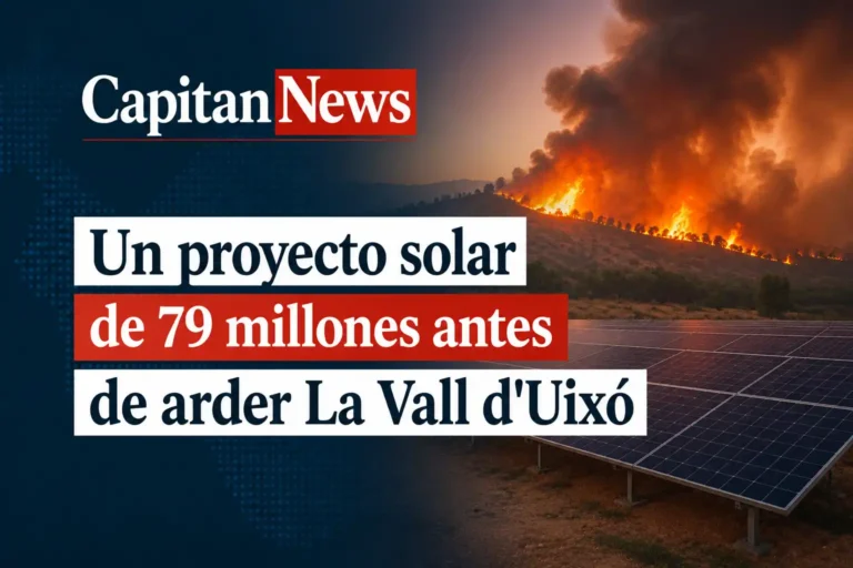 Un proyecto de Arada Solar situado en la zona de La Vall de Uxó y Betxí antes del incendio publicado como muestra el titular