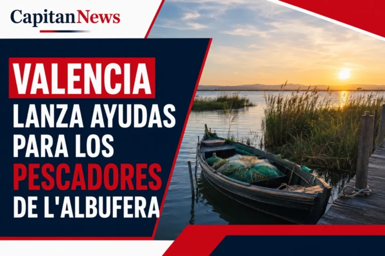 Las ayudas a los pescadores de L'Albufera en Valencia. Así dice el titular de la imagen.