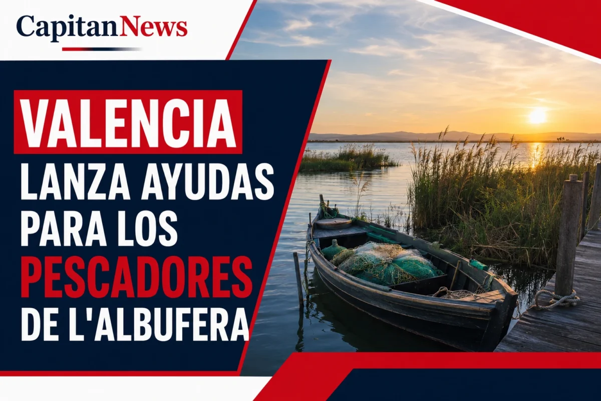 Las ayudas a los pescadores de L'Albufera en Valencia. Así dice el titular de la imagen.