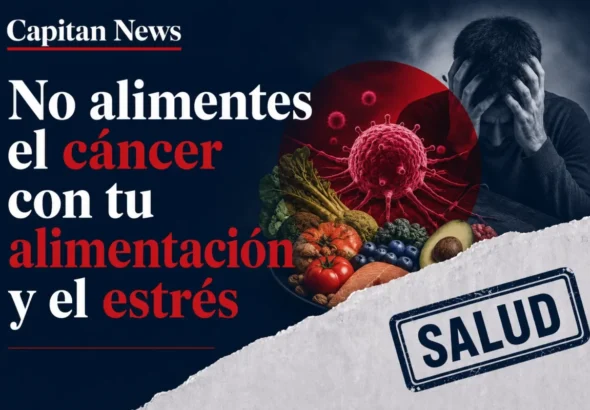 Imagen que muestra el titular del artículo en capitannews No alimentes el cáncer con tu alimentación y el estrés