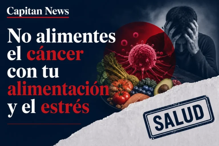 Imagen que muestra el titular del artículo en capitannews No alimentes el cáncer con tu alimentación y el estrés
