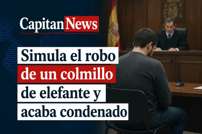 Simula el robo de un colmillo de elefante y otras cosas para cobrar del seguro pero acaba condenado como muestra el titular.