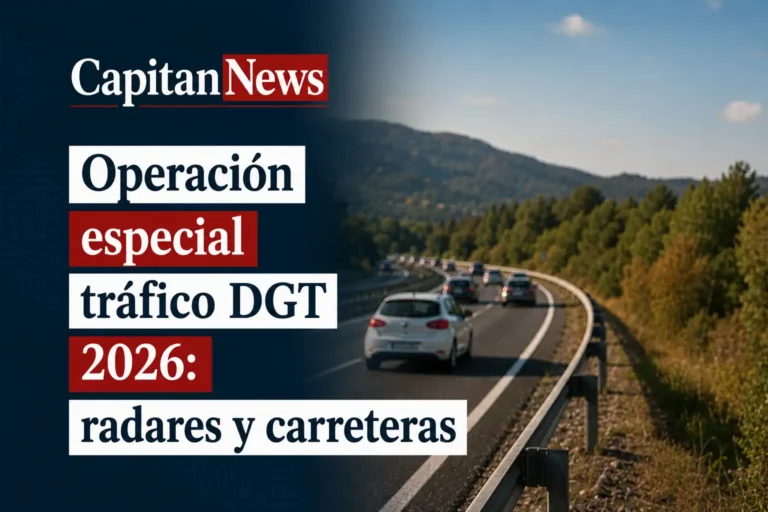 La DGT anuncia un dispositivo de tráfico para garantizar la seguridad en los más de 5.6 millones de desplazamientos que se esperan este agosto como muestra el titular de la imagen