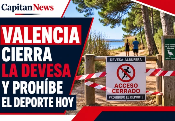 La Devesa de Valencia se cierra hoy por calor extremo y prohíbe también el deporte al aire libre como muestra el titular de la imagen.