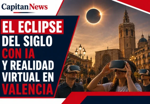 El eclipse de sol se podrá vivir antes en Valencia en una experiencia de realidad virtual e ia como muestra el titular de la imagen.