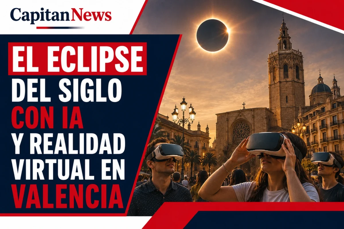 El eclipse de sol se podrá vivir antes en Valencia en una experiencia de realidad virtual e ia como muestra el titular de la imagen.