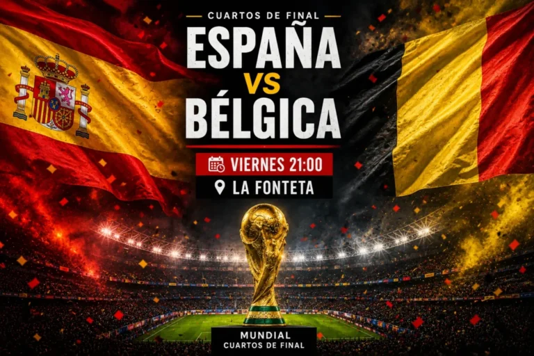 España Belgica, el cartel que muestra el partido que se hará en la Fonteta de Valencia para animar a la Selección y será gratis hoy