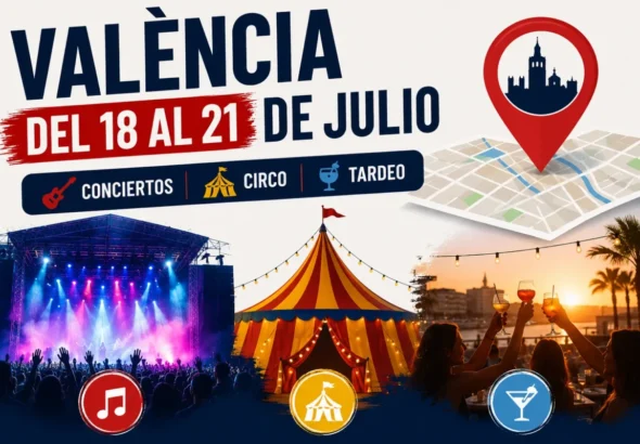 La Feria de Julio muestra en la imagen los planes del 18 al 21 de julio con conciertos, circo y tardeo