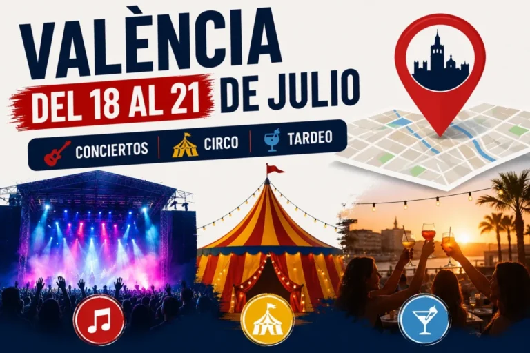 La Feria de Julio muestra en la imagen los planes del 18 al 21 de julio con conciertos, circo y tardeo