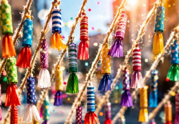 El Festival Pirotécnico que muestra una imagen de los petardos preparados para cerrar la Feria de Julio