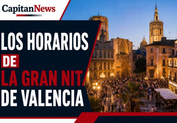 La Gran Nit de Valencia ofrece conciertos, actividades para los más pequeños, pirotécnia , para el cierre de la feria de julio como muestra el titular de la imagen
