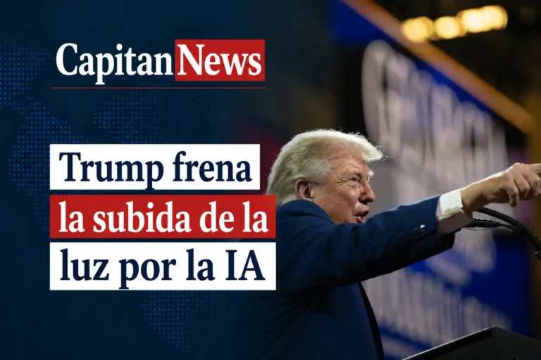 La IA pagará su factura de la luz por la ampliación de sus centros de datos en EEUU , como comunica Donald Trump y muestra el titular de la imagen.