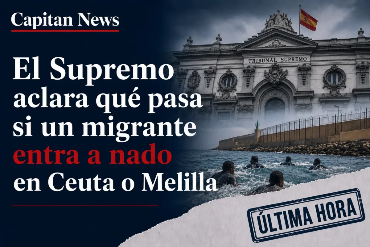 Los inmigrantes no pueden ser devueltos express si llegan a nado a Ceuta o Melilla. Titular.