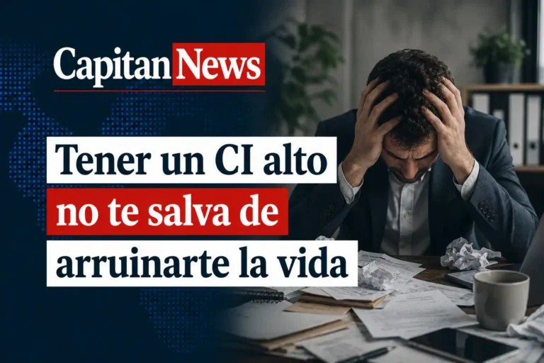 La inteligencia no garantiza el éxito en la vida, y es más, puede arruinarte, como muestra el titular.