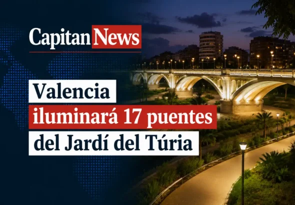 El Jardí del Túria iluminará 17 puentes financiados por la Fundación Trinidad Alfonso como muestra el titular de la imagen