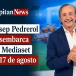 Josep Pedrerol estrenará la nueva temporada de El Chiringuito en Mediaset, como muestra el titular de la imagen