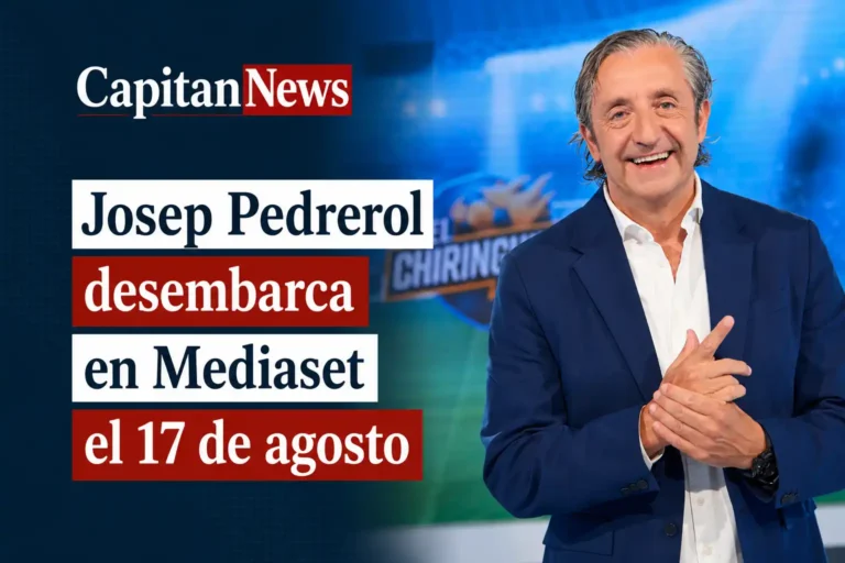 Josep Pedrerol estrenará la nueva temporada de El Chiringuito en Mediaset, como muestra el titular de la imagen