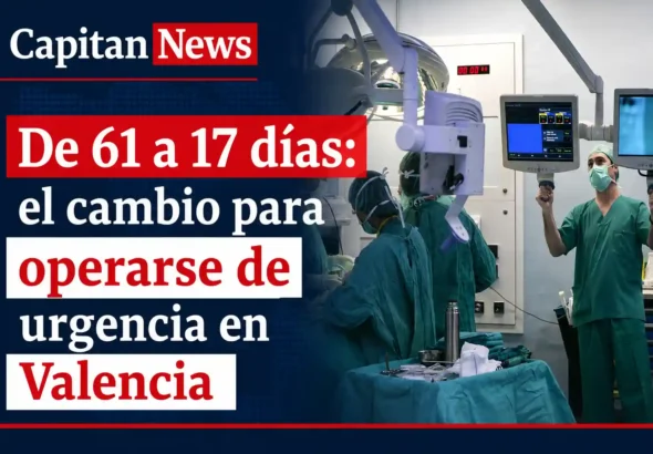 La lista de espera de la Sanidad Valenciana cae de 61 a 17 días para operaciones graves como muestra el titular de la imagen