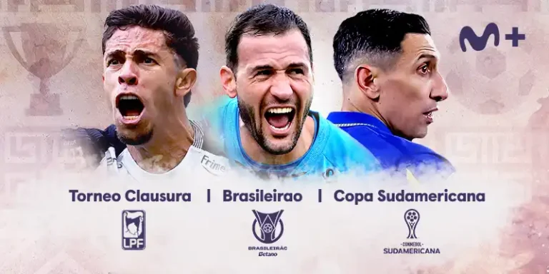 Movistar Plus recupera el fútbol sudamericano que se podrá ver a través de varios diales en horario de madrugada como muestra la imagen.