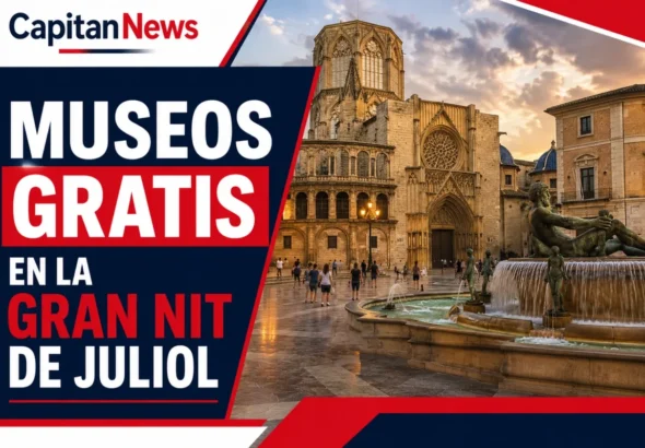 La Nit de Juliol en Valencia trae conciertos y museo gratis, así lo muestra el titular de la imagen "Museo Gratis"