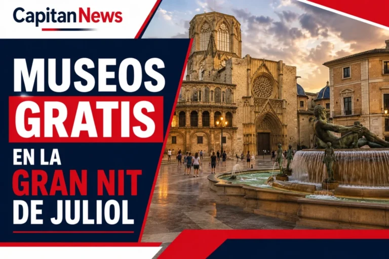 La Nit de Juliol en Valencia trae conciertos y museo gratis, así lo muestra el titular de la imagen "Museo Gratis"