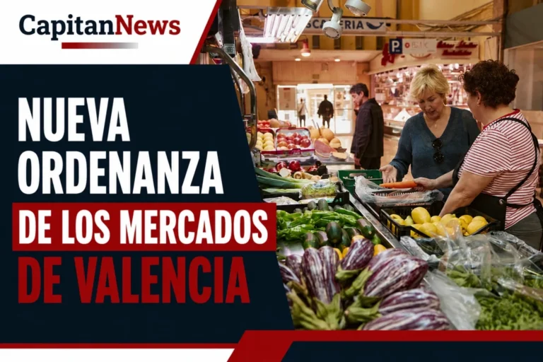 La Ordenanza que estrena Valencia para los mercados: no se puede comprar sin camiseta ni hacer negocio con las licencias, como muestra el titular de la imagen.