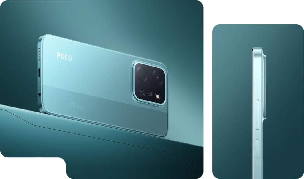 Olvida gastar un dineral en un móvil: pantallas enormes y baterías infinitas Imagen que muestra el Xiaomi POCO C85 color azul