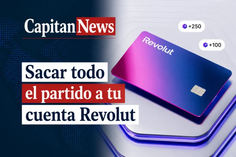 La cuenta de Revolut tiene muchas opciones, y el titular muestra como se le puede sacar partido a la cuenta. La imagen además muestra una de las tarjetas de la entidad.
