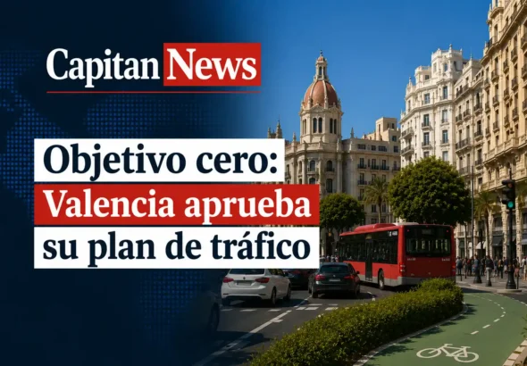 La seguridad vial en Valencia cambia con el nuevo plan de tráfico 2030 para reducir los accidentes un 50% como muestra el titular de la imagen