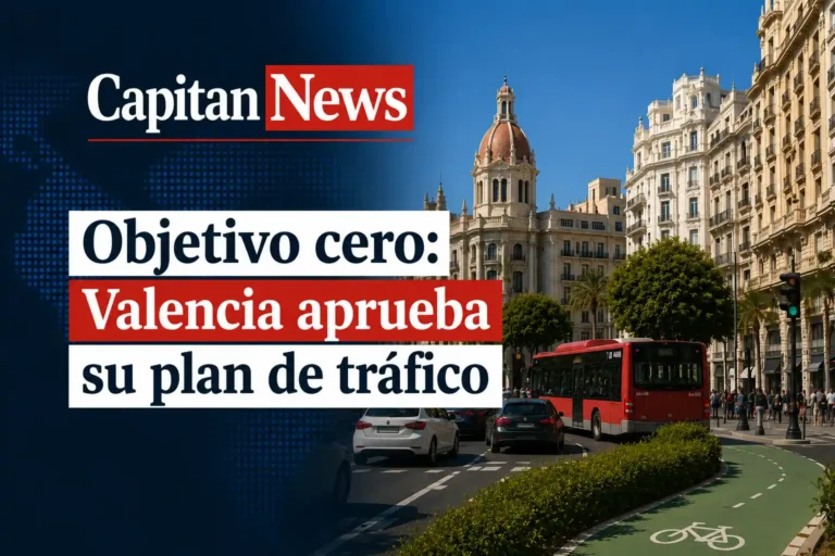 La seguridad vial en Valencia cambia con el nuevo plan de tráfico 2030 para reducir los accidentes un 50% como muestra el titular de la imagen