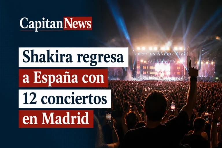 Shakira regresa a España con una lista de 12 conciertos en Madrid, como muestra el titular