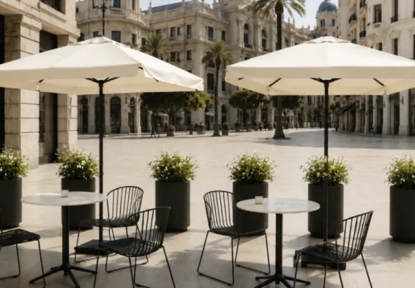 Las terrazas de Valencia en el centro cambiarán . La imagen muestra una de las propuestas de diseño.