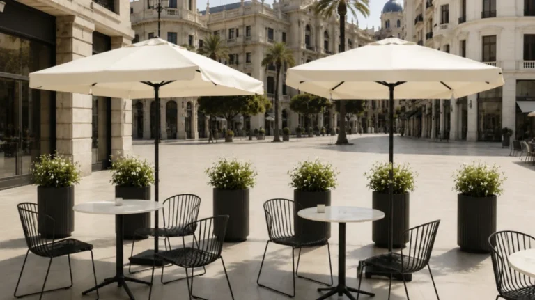 Las terrazas de Valencia en el centro cambiarán . La imagen muestra una de las propuestas de diseño.