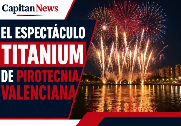 Titanium, así es como llama la pirotecnia que se disparará este julio de 2026 en Valencia , como muestra el titular de la imagen.