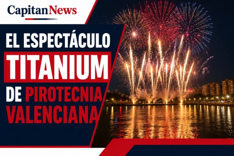 Titanium, así es como llama la pirotecnia que se disparará este julio de 2026 en Valencia , como muestra el titular de la imagen.