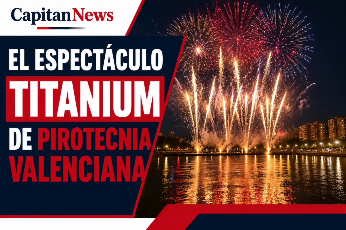 Titanium, así es como llama la pirotecnia que se disparará este julio de 2026 en Valencia , como muestra el titular de la imagen.